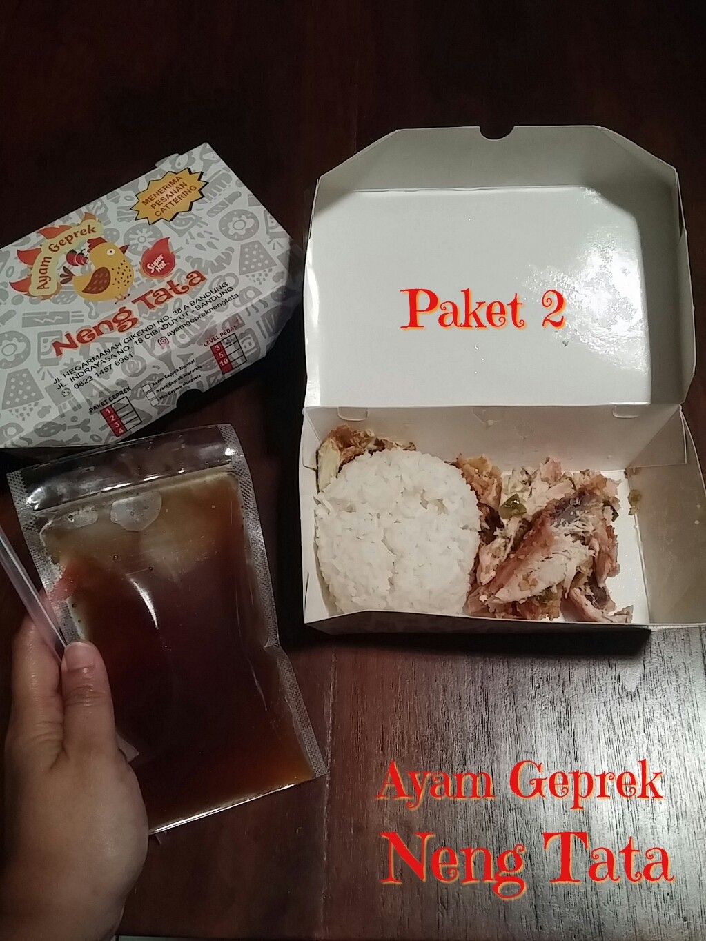 paket 2 dari ayam geprek neng tata